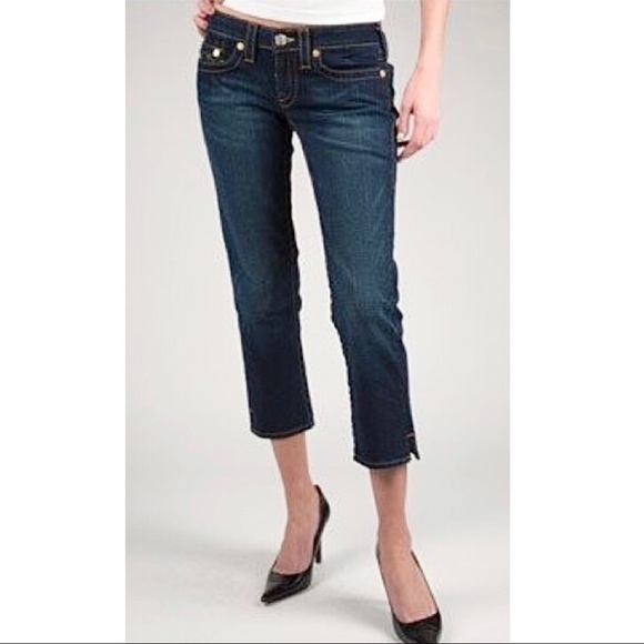 True Religion Denim - True Religion Crop Kate Jeans Medium Wash